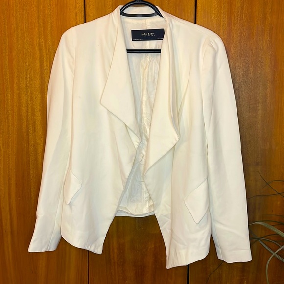 Zara Basic ivory drape front blazer - Picture 1 of 4